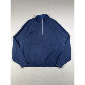 Carnoustie Blue Quarter Zip Pullover Sweater Mens Long Sleeve Golf Knit Top XL